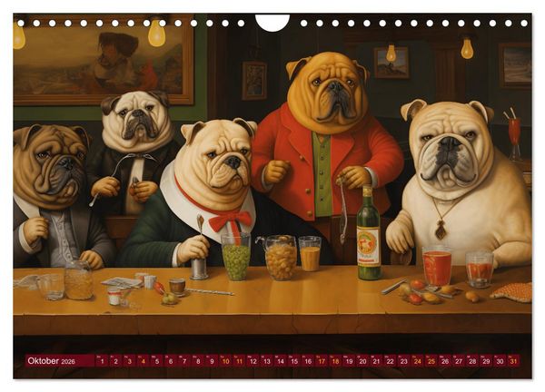 Produktbild: Boteros Hunde - Kunstvoller Kalender im Stile des Boterismo (Wandkalender 2026 DIN A4 quer), CALVENDO Monatskalender