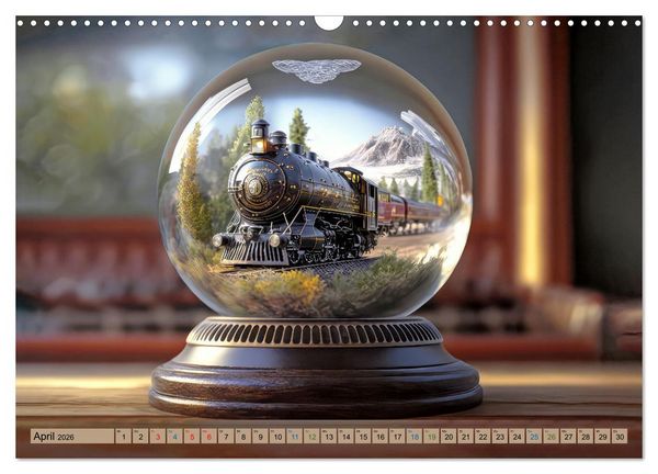 Produktbild: Miniaturwelt in der Glaskugel (Wandkalender 2026 DIN A3 quer), CALVENDO Monatskalender