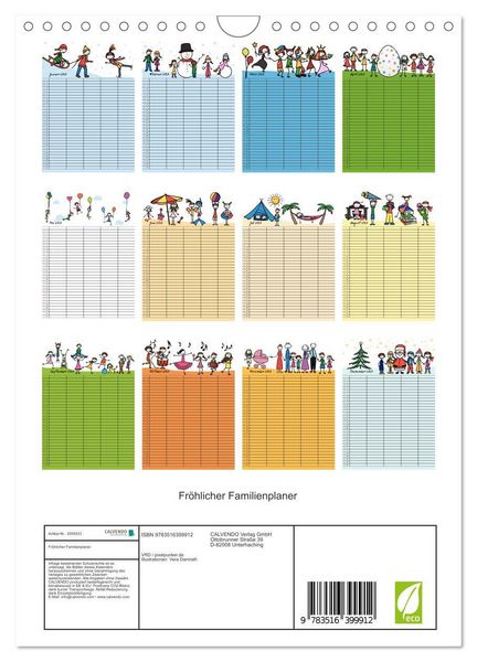 Produktbild: Fr&ouml;hlicher Familienplaner (Wandkalender 2026 DIN A4 hoch), CALVENDO Monatskalender