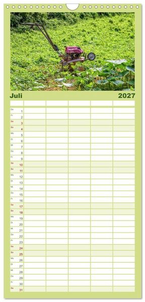 Produktbild: Familienplaner 2027 - Landmaschinen im Dornr&ouml;schenschlaf mit 5 Spalten (Wandkalender, 21 x 45 cm) CALVENDO
