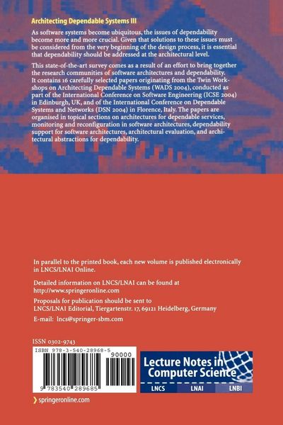 Produktbild: Architecting Dependable Systems III