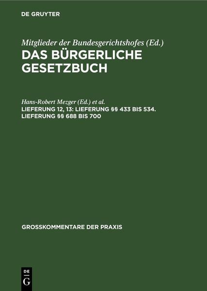 Produktbild: Lieferung &sect;&sect; 433 bis 534. Lieferung &sect;&sect; 688 bis 700