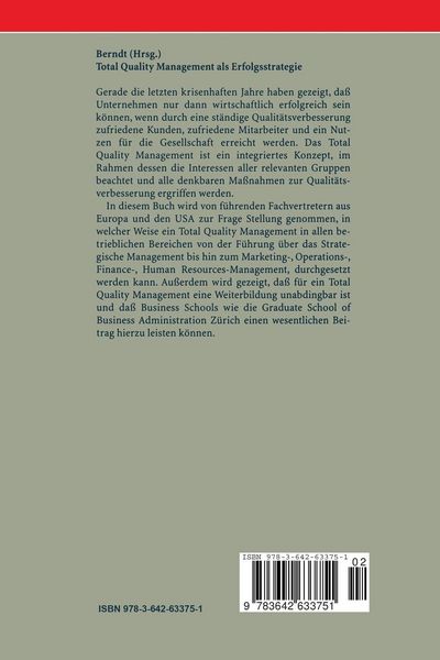 Produktbild: Total Quality Management als Erfolgsstrategie