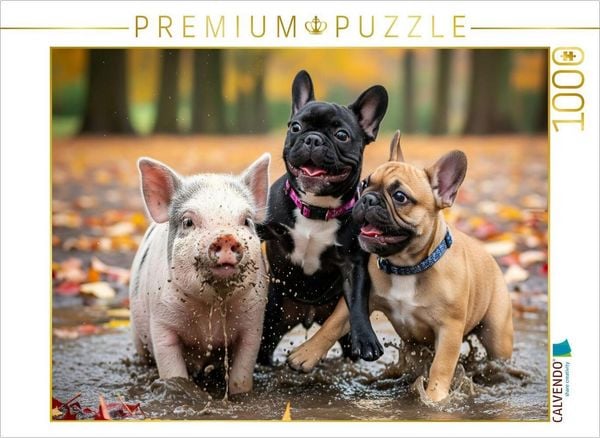 Produktbild: CALVENDO Puzzle Tr&uuml;bselig? Nicht mit uns - wir haben Schlamm | 1000 Teile Lege-Gr&ouml;&szlig;e 64x48cm Foto-Puzzle f&uuml;r gl&uuml;ckliche Stunden