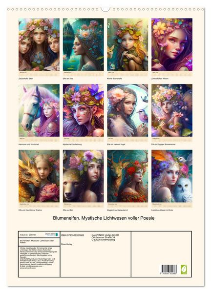 Produktbild: Blumenelfen. Mystische Lichtwesen voller Poesie (Wandkalender 2026 DIN A2 hoch), CALVENDO Monatskalender