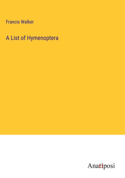Produktbild: A List of Hymenoptera