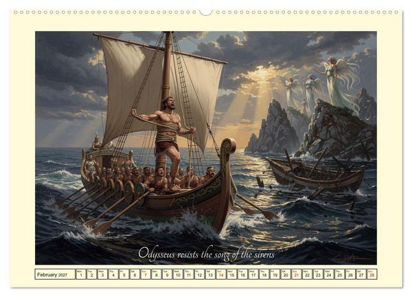 Produktbild: The adventurous journey of Odysseus (High Quality Premium Wall Calendar 2027 DIN A2 landscape),CALVENDO 12 Month Wall Calendar