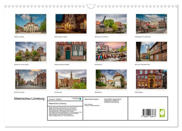 Produktbild: Malerisches L&uuml;neburg (Wandkalender 2026 DIN A3 quer), CALVENDO Monatskalender