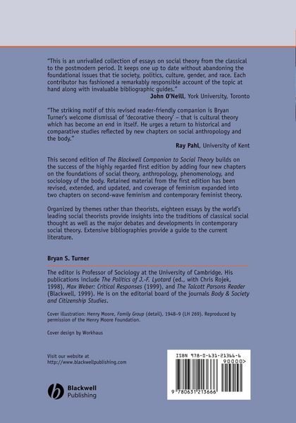 Produktbild: Blackwell Companion Social Theory 2e