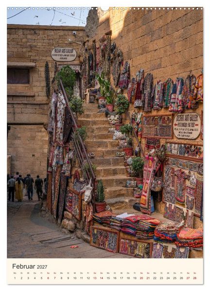 Produktbild: Stra&szlig;enleben in Rajasthan (hochwertiger Premium Wandkalender 2027 DIN A2 hoch), Kunstdruck in Hochglanz
