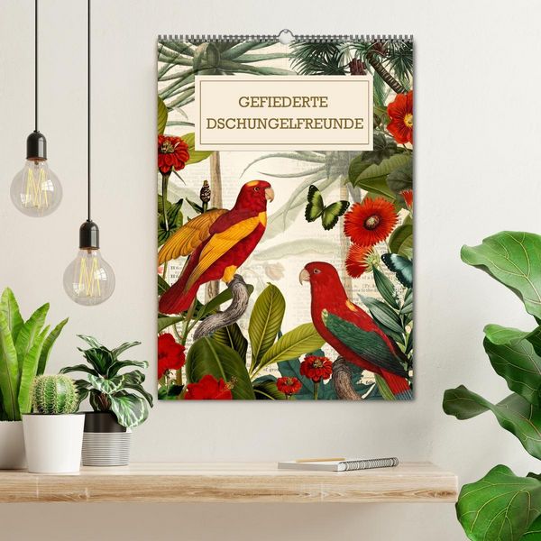 Produktbild: Gefiederte Dschungelfreunde (Wandkalender 2026 DIN A2 hoch), CALVENDO Monatskalender