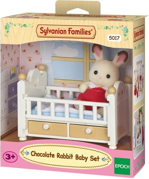 Produktbild: Sylvanian Families 5017 - Schokoladenhasen Baby mit Babybett