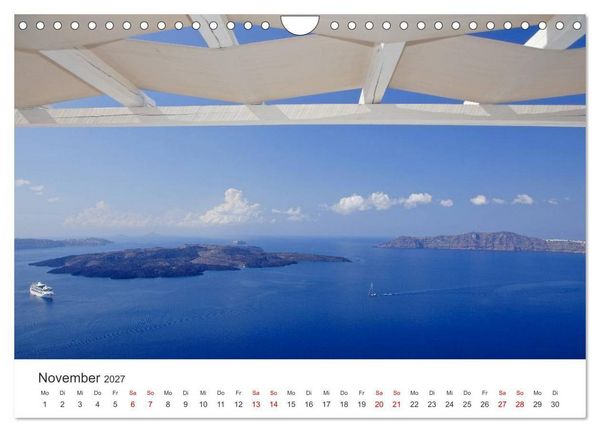 Produktbild: Santorini Fira & Firostefani (Wandkalender 2027 DIN A4 quer), CALVENDO Monatskalender