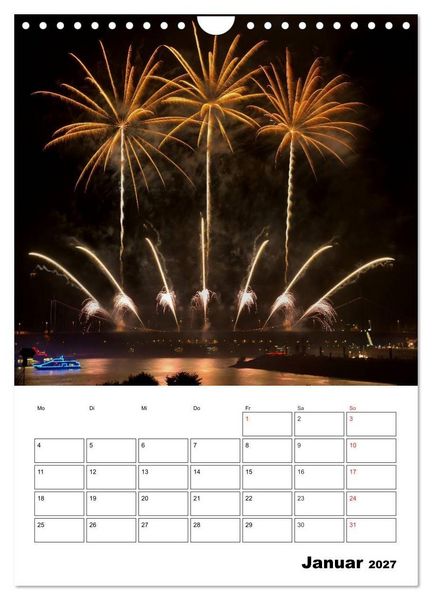 Produktbild: Feuerwerke Terminplaner (Wandkalender 2027 DIN A4 hoch), CALVENDO Monatskalender