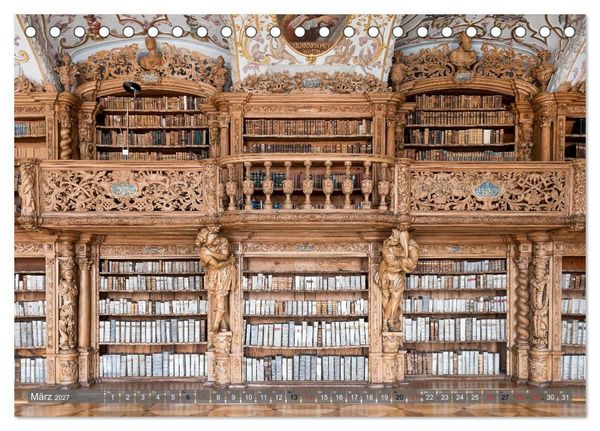 Produktbild: Kloster Waldsassen Stiftsbibliothek (Tischkalender 2027 DIN A5 quer), CALVENDO Monatskalender