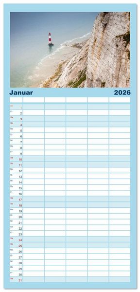 Produktbild: Familienplaner 2026 - Eine Reise durch S&uuml;dengland mit 5 Spalten (Wandkalender, 21 x 45 cm) CALVENDO