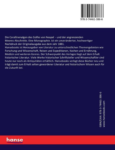 Produktbild: Die Corallinenalgen des Golfes von Neapel