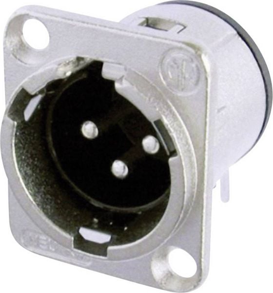 Produktbild: Neutrik NC3MD-H XLR-Steckverbinder Flanschstecker, Kontakte gewinkelt Polzahl: 3 Silber 1St.