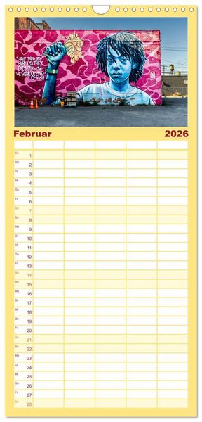 Produktbild: Familienplaner 2026 - W&auml;nde sprechen B&auml;nde mit 5 Spalten (Wandkalender, 21 x 45 cm) CALVENDO