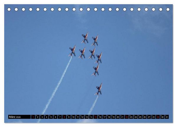 Produktbild: Augenblicke in der Luft: Patrouille de France (Tischkalender 2026 DIN A5 quer), CALVENDO Monatskalender