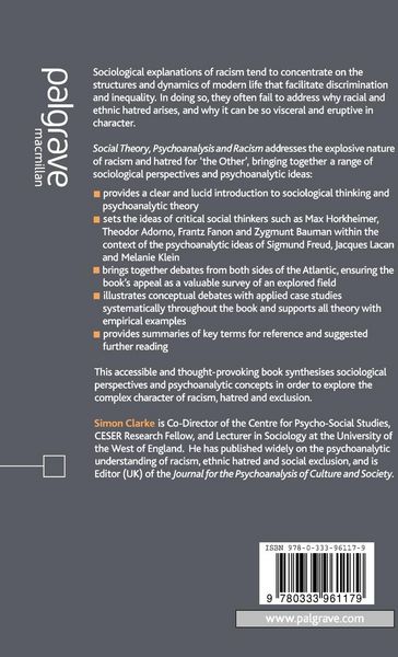 Produktbild: Social Theory, Psychoanalysis and Racism