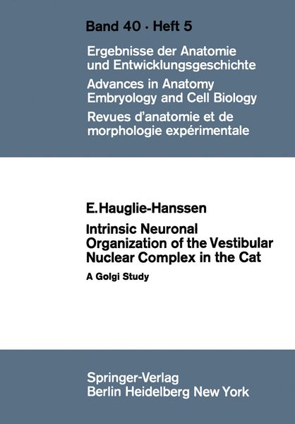 Produktbild: Intrinsic Neuronal Organization of the Vestibular Nuclear Complex in the Cat