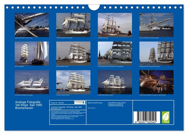 Produktbild: Analoge Fotografie Tall Ships Sail 1995 Bremerhaven (Wandkalender 2026 DIN A4 quer), CALVENDO Monatskalender