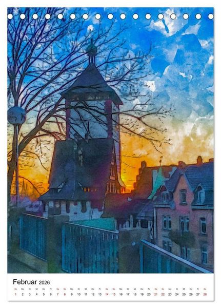 Produktbild: Mein buntes Freiburg (Tischkalender 2026 DIN A5 hoch), CALVENDO Monatskalender