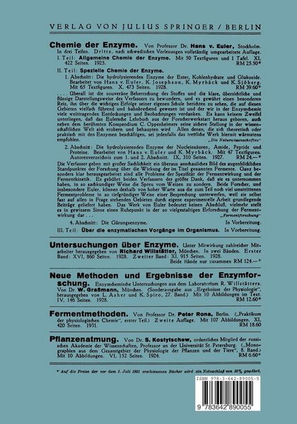 Produktbild: Die Katalasen und die Enzyme der Oxydation und Reduktion