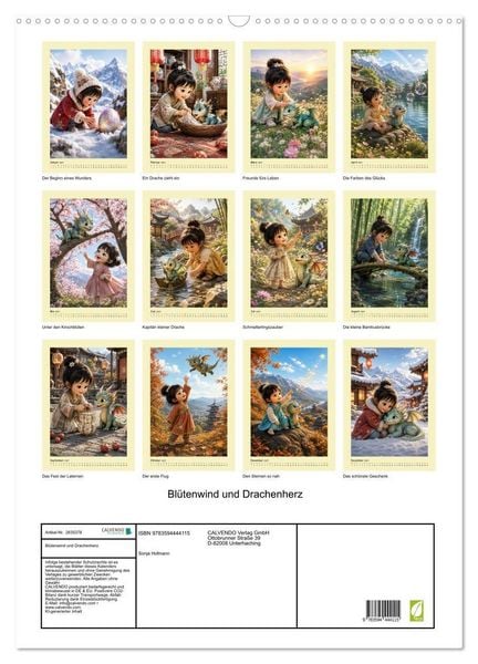 Produktbild: Bl&uuml;tenwind und Drachenherz (Wandkalender 2027 DIN A2 hoch), CALVENDO Monatskalender