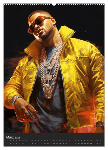 Produktbild: Rap Kings. Paintings im Streetwear-Charme (Wandkalender 2026 DIN A2 hoch), CALVENDO Monatskalender