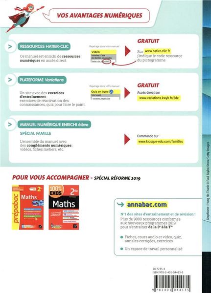 Produktbild: Variations, maths 2de