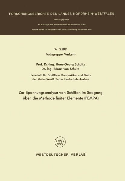 Produktbild: Zur Spannungsanalyse von Schiffen im Seegang &uuml;ber die Methode finiter Elemente FEMPA