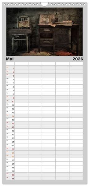 Produktbild: Familienplaner 2026 - Geheimnisvolle Orte - Lost Places mit 5 Spalten (Wandkalender, 21 x 45 cm) CALVENDO