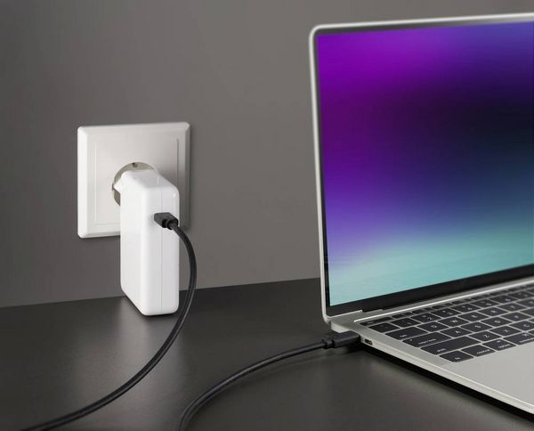 Produktbild: Renkforce USB-C&reg; Kabel USB 3.2 Gen2x2 USB-C&reg; Stecker, USB-C&reg; Stecker 0.50 m Schwarz TPE-Mantel RF-5501100
