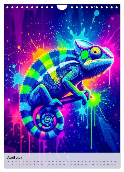 Produktbild: Neon Wildlife (Wandkalender 2026 DIN A4 hoch), CALVENDO Monatskalender