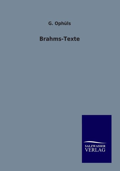 Produktbild: Brahms-Texte