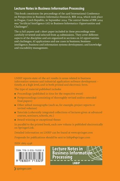 Produktbild: Perspectives in Business Informatics Research