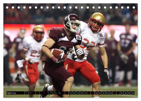 Produktbild: American Football - Athleten (Tischkalender 2026 DIN A5 quer), CALVENDO Monatskalender