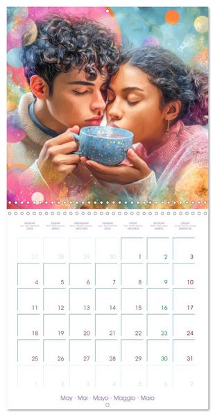 Produktbild: A cup of coffee - Is when happiness begins (Wall Calendar 2026 12 &times; 12 Inch) CALVENDO 12 Month Wall Calendar