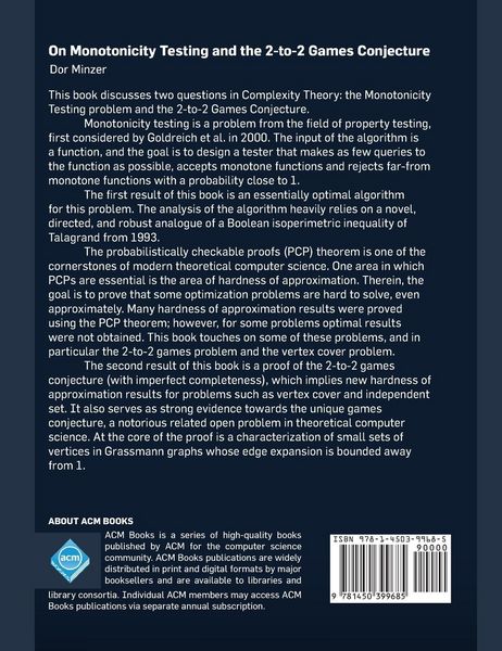 Produktbild: On Monotonicity Testing and the 2-to-2 Games Conjecture