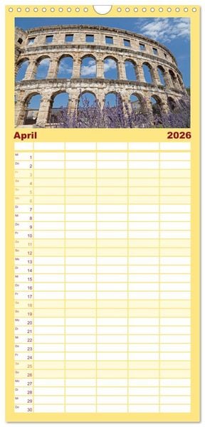 Produktbild: Familienplaner 2026 - sonniges Istrien mit 5 Spalten (Wandkalender, 21 x 45 cm) CALVENDO