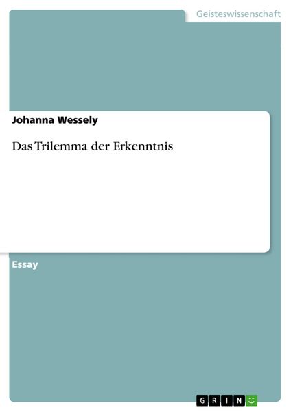 Produktbild: Das Trilemma der Erkenntnis
