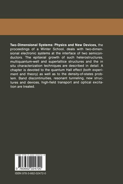 Produktbild: Two-Dimensional Systems: Physics and New Devices
