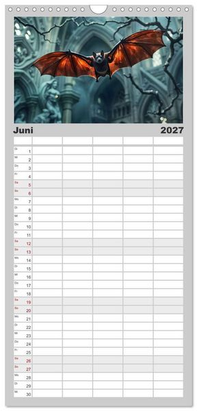 Produktbild: Familienplaner 2027 - Schattenkuss - Tiere in den Armen der Nacht mit 5 Spalten (Wandkalender, 21 x 45 cm) CALVENDO