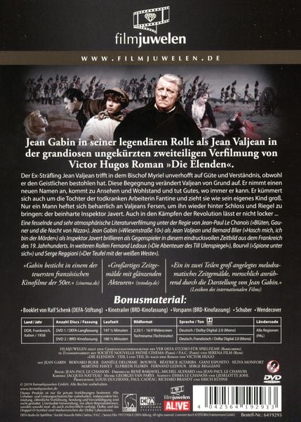 Produktbild: Die Elenden / Die Miserablen - Der legend&auml;re Kino-Zweiteiler (DEFA Filmjuwelen) (2 DVDs)