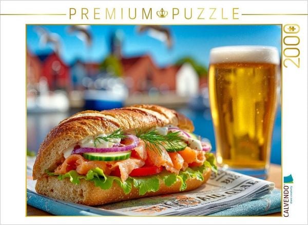 Produktbild: CALVENDO Puzzle Etwas Skandinavisches gef&auml;llig - ein Lachs-Sandwich | 2000 Teile Lege-Gr&ouml;&szlig;e 90x67cm Foto-Puzzle f&uuml;r gl&uuml;ckliche Stunden