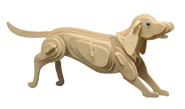 Produktbild: PEBARO 852/7 - Holzbausatz Hund, 37 Teile, Holzkonstruktion zum Zusammenstecken