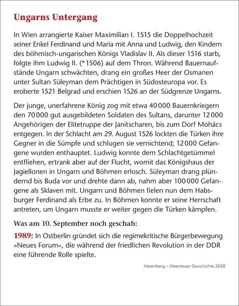 Produktbild: Abenteuer Geschichte Tagesabrei&szlig;kalender 2026 - Menschen, Ereignisse, Epochen - von den Anf&auml;ngen bis heute