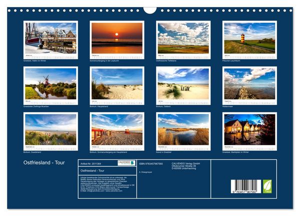 Produktbild: Ostfriesland - Tour (Wandkalender 2026 DIN A3 quer), CALVENDO Monatskalender